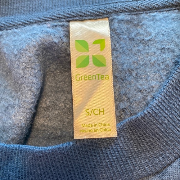 Green Tea Fleece Lined Comfy high low Sweatshirt - Picture 3 of 5